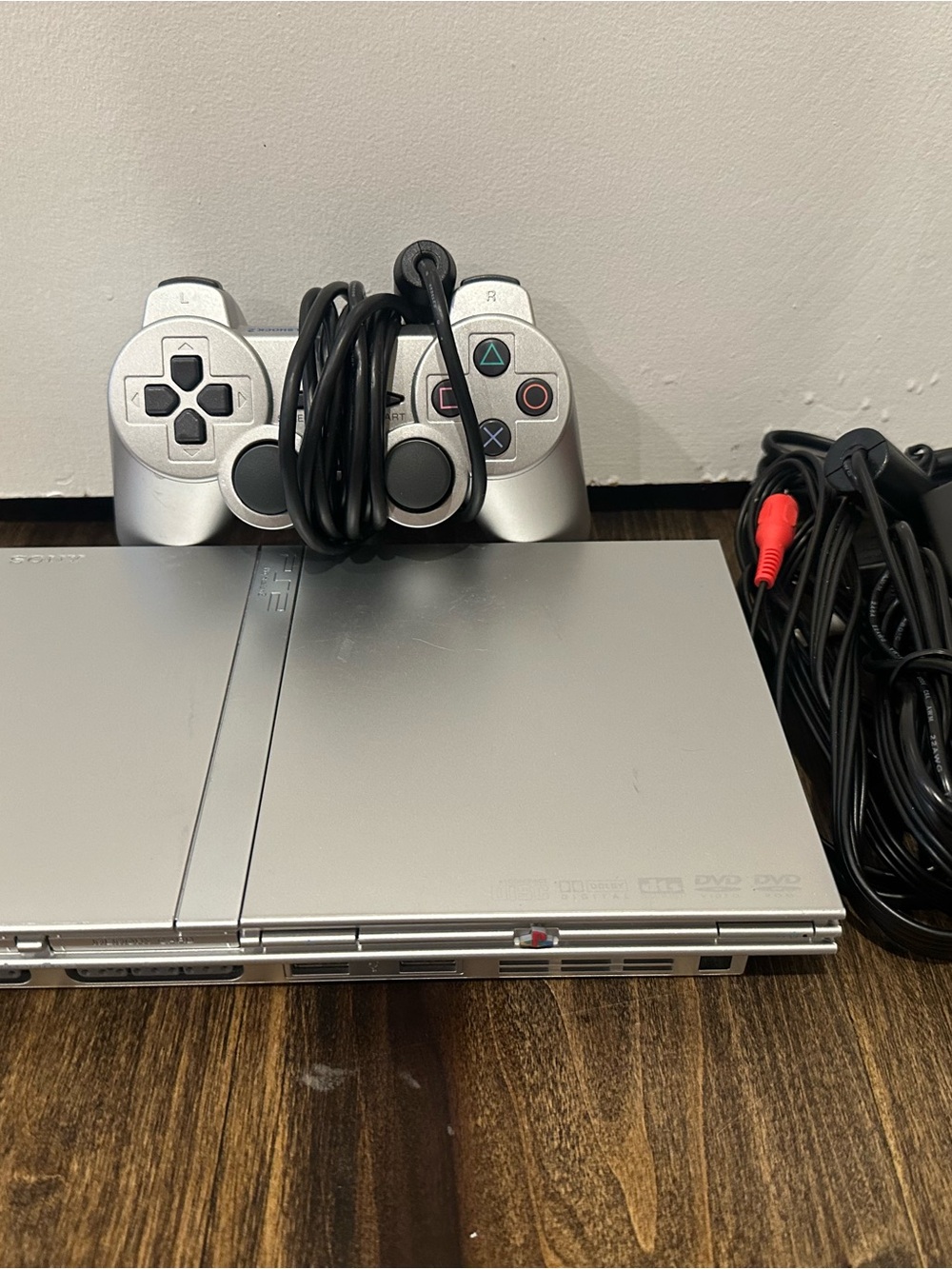 Sony PlayStation 2 PS2 Slim Silver Console Bundle